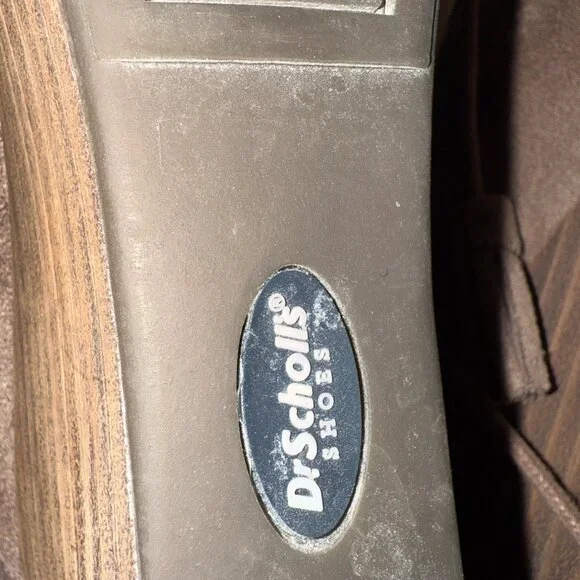 Dr Scholls Boots Womens 8W MED Dakota Wedge Ankle Booties Brown Fabric Lace Up - Picture 10 of 15